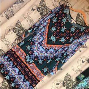 Boho print single knit dress